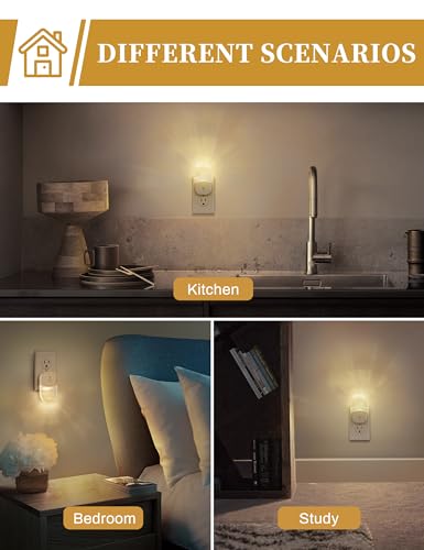 DORESshop LED Night Light, Baby Night Lights [2 Pack], Plug in Night Light with Auto Dusk to Dawn Sensor, Adjustable Brigh...
