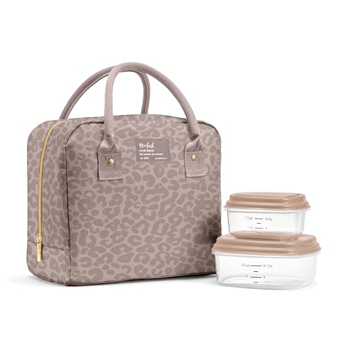 Fit & Fresh Bloomington Lunch Bag for Women - Insulated Large Lunch Box for Work with Containers, Leak-Resistant, Stain-Re...