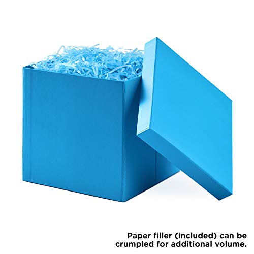 Hallmark Medium Gift Box with Lid and Shredded Paper Fill (Turquoise Blue 7 inch Box) for Birthdays, Graduations, Annivers...