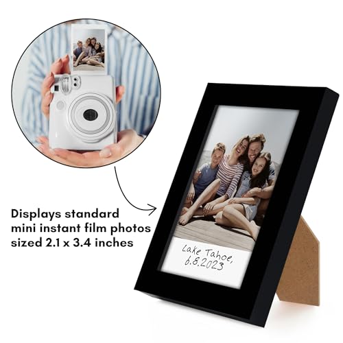 Americanflat 2x3 Picture Frame - Set of 4 - Use as 2x3 Frame for Instant-Print Photos - Black Mini Picture Frames for Tabl...