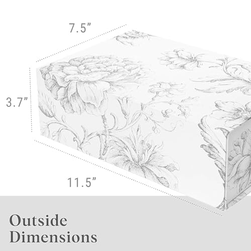 Sorarto Luxury Keepsake Gift Box | Silver Floral Decorative Boxes with Magnetic Lids for Presents, Wedding Memory Box, and...