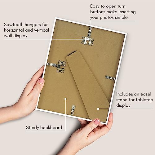 Americanflat 8.5x11 Picture Frame with Shatter-Resistant Glass - Streamline Collection - Thin Border Photo Frame for Table...