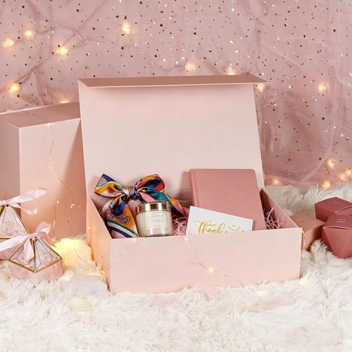 Luxury Large Gift Box 13.8"x9"x4.3" Storage Box Ribbon Magnetic Closure for Luxury Packaging Box for Mother's Day, Birthda...