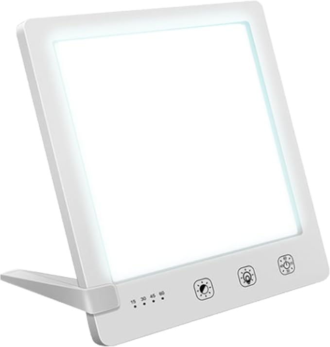 Lumo Therapy Light Therapy Lamp - 10000 Lux HappyLight, UV-Free LED Bright White Light with Adjustable Brightness, Timer &...