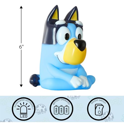 Bluey Squishy Night Light 6" LED Soft Mood Lamp for Decor, Kids Bedrooms, Collectors & Gift Giving