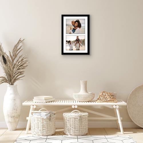 Americanflat 8x10 Double Picture Frame with Shatter-Resistant Glass - Fits Two 8x10 Photos or use as One 12x18 Poster Fram...