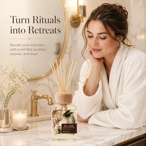 Luxury Hotel Scent Reed Diffuser 100ml (3.38oz) | No.1898 Hotel Collection Diffuser Oil Inspired by Ritz Carlton | Home, B...
