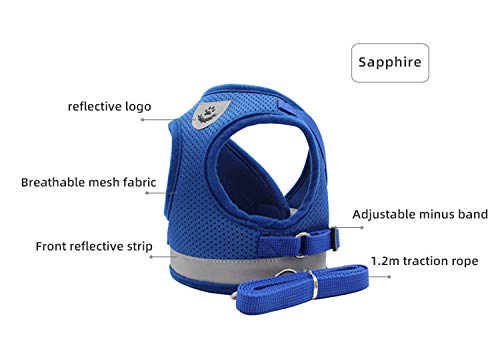 MYKOMI Comfort Step-in Cat Dog Harness and Leash Set for Puppies Cats Kitty Escape Proof Pet Vest Harnesses for Small Anim...
