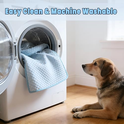 BCBOPE Washable Dog Cooling Mat, Ice Silk Self Cooling Pad for Small Medium Dogs & Cats, Breathable Pet Cooling Blanket fo...