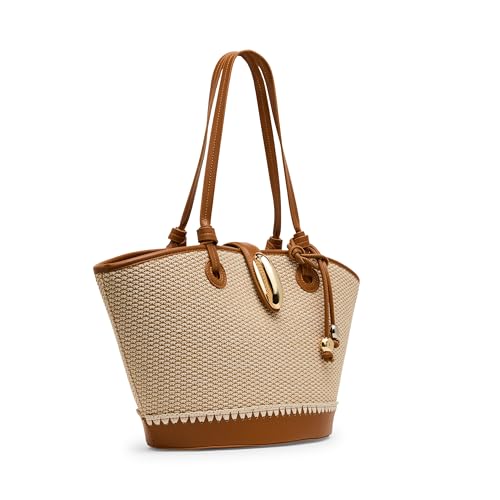 Steve Madden Bmarlin Tote Bag with Hardware, Light Natural