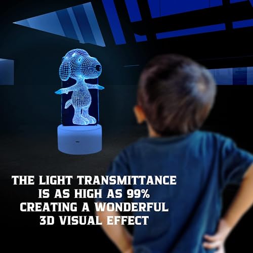 YARRD Dog Animal 3D Lamp Night Light Touch Table Desk Lamps 7 Color Changing Lights with Acrylic Flat & ABS Base & USB Cha...