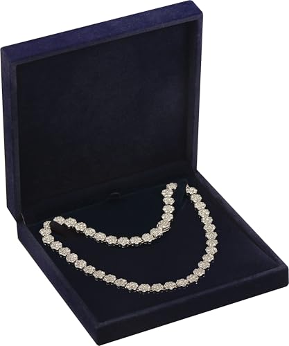 LAODA Big Necklace Chain Jewelry Gift Box Soft Touch Premium Velvet Material Choker Necklace Storage Holder Box for Women ...
