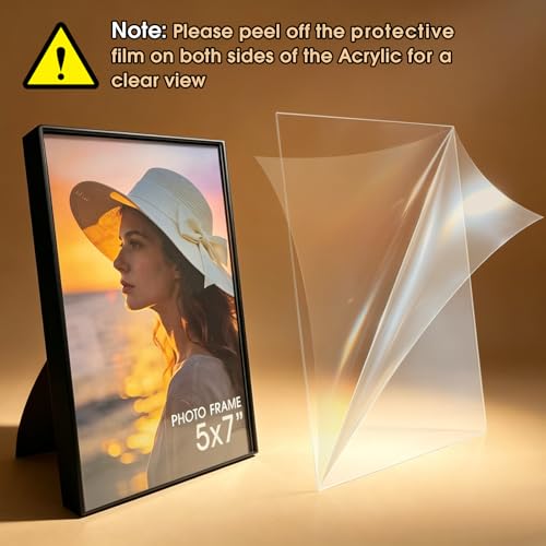 Adoture 15 Pack 5x7 Black Picture Frames, Picture Frame for Home Decor with HD Acrylic for 5x7 inch Photos, Plastic Photo ...