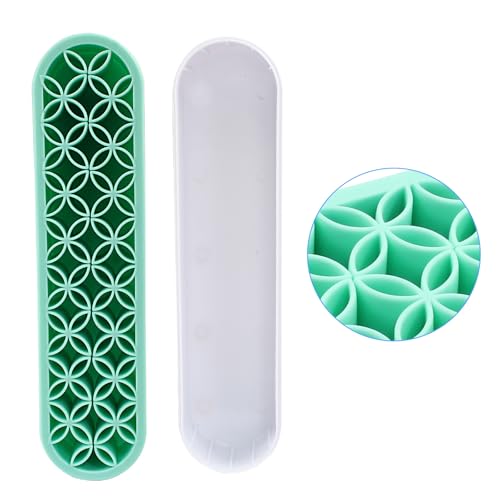 Unlorspy Green Silica gel Makeup Brush Holder Box Multi-Purpose Silica gel Make Up Brush Storage Stand Rectangle Multipurp...