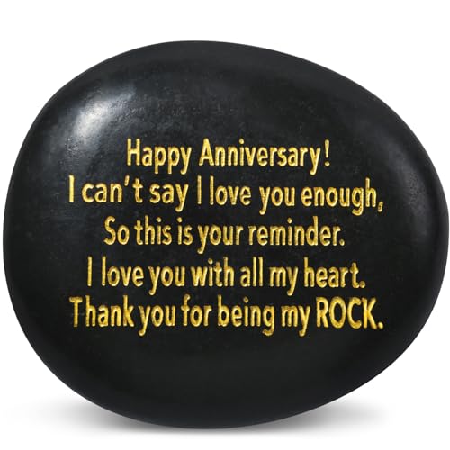 Sundrence Anniversary Wedding Gifts for Men, Women, You Are My Rock Anniversary Presents for Couple, Husband, Wife, Engrav...