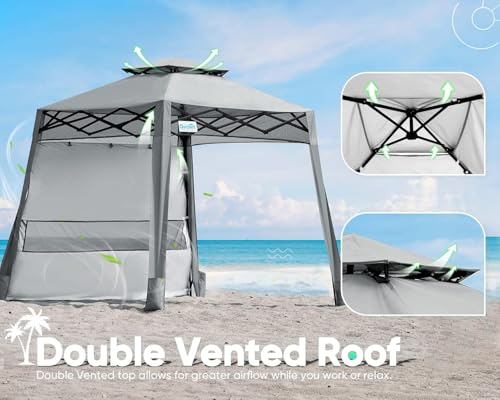 Quictent 10x10 Pop Up Canopy Tent with 1 Sidewall Lightweight, Portable, and Versatile for Beach and Sporting Events with ...