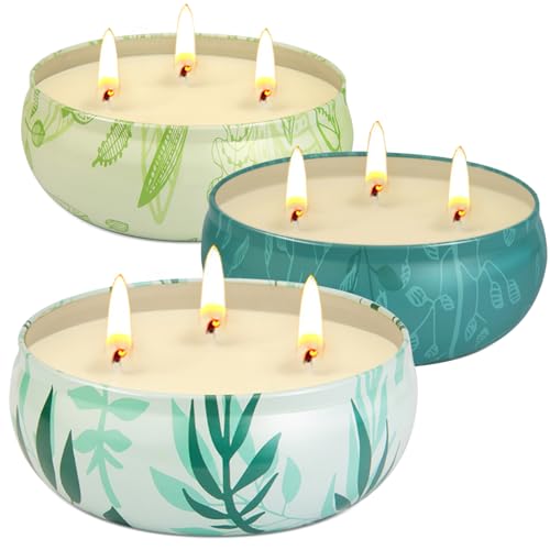 Citronella Candles Outdoor, Large Citronella Candle Outdoor for Patio, 3 Pack 12oz Summer Candle Bulk for Home Garden Yard...
