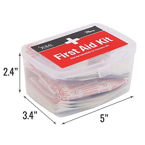 DMI 76-Piece First-Aid Kit, Portable All-Purpose Use for Minor Cuts and Scrapes, Durable Water-Resistant Case, Convenient ...