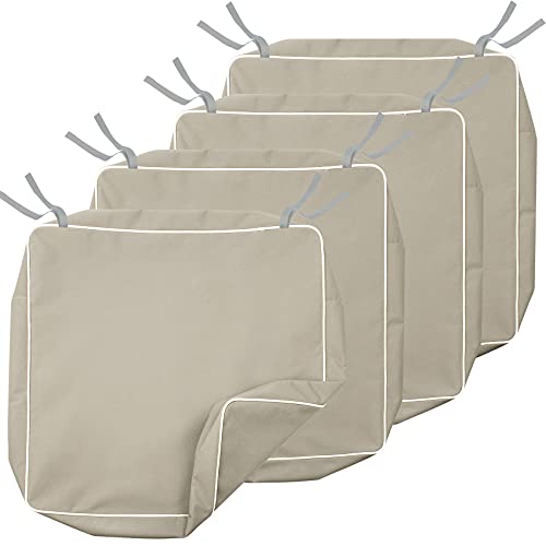 Porch Shield Outdoor Cushion Slipcovers Patio Chair Seat Cushion Covers Set 4 Waterproof Fade Resistant 19 x 19 x 4 inch, ...