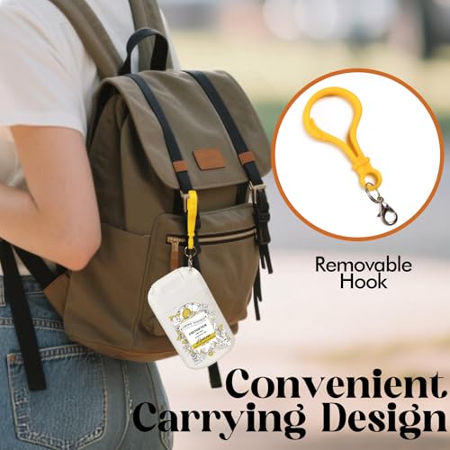 Pocket Size Toilet Spray for Poop, 2 Pack Lemon Scent, Bathroom Odor Eliminator with Removable Hook,Travel Essentials Variety