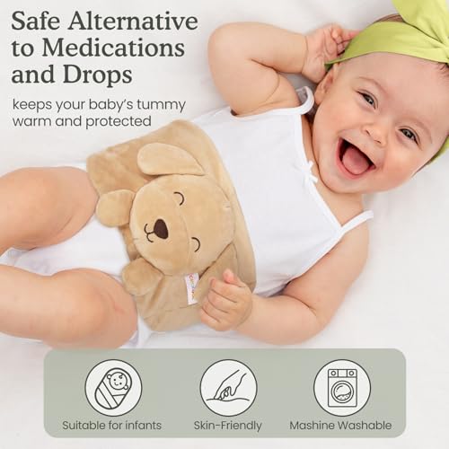 Baby Colic and Gas Relief, Heated Tummy Wrap for Newborns Belly Relief by Soothing Warmth, Baby Heating Pad Swaddling Belt...