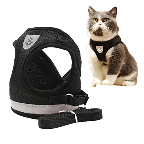 MYKOMI Comfort Step-in Cat Dog Harness and Leash Set for Puppies Cats Kitty Escape Proof Pet Vest Harnesses for Small Anim...