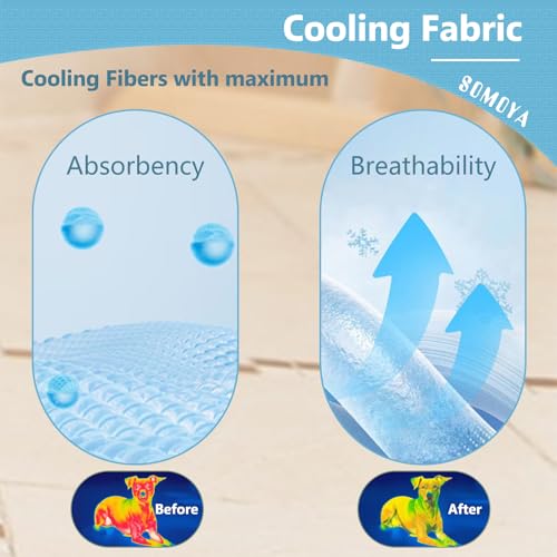 SOMOYA Upgrade Dogs Cooling Mat (Q-Max>0.45) Thicken Washable Non-Slip Cooling Pads Blanket Sleeping Kennel Mat,Washable I...