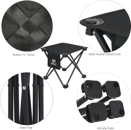 Opliy Camping Stool 2 Pack,13 Inch Portable Folding Stool for Outdoor Gardening and Beach Hiking Fishing,Foot Stool with C...