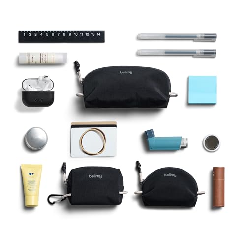 Bellroy Lite Pocket Trio (Set of 3 Mini Pouches, Super Lightweight, Made for Organizing and Attaching) - Black