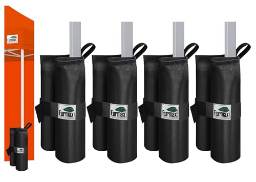Eurmax USA 4-Pack 150LBS Capacity Universal Canopy Weight Bags,Heavy Duty Windproof Sandbags with All-Around Wrap Design,U...