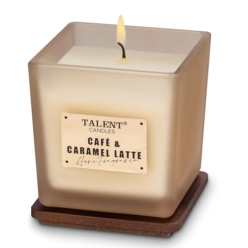 Deluxe Noble Scented Candles, Soy Candles for Home Scented, 7.05oz, Aromatherapy Candles with Lid, Cafe & Caramel Latte
