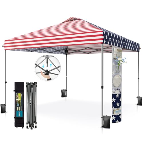 PHI VILLA 10x10 Pop Up Canopy Tent - One Push Setup, Instant Shade Tent with Vented Roof for Beach & Events - Includes Sto...