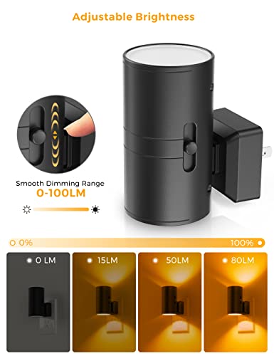 L LOHAS LED Night Light, Amber Nightlight, Dimmable Night Light, Light Sensor, Yellow Nightlight, 0-100LM, Sleep Light for...