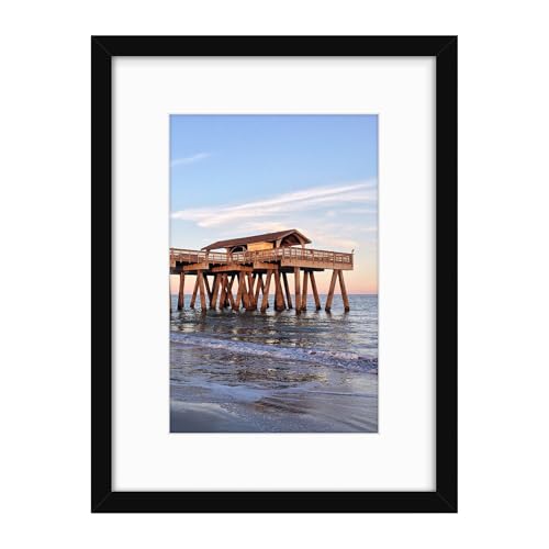 Golden State Art, 12x16 Picture Frame - Solid Wood with Real Glass - Display Pictures 8x12 with Mat or 12x16 without Mat -...
