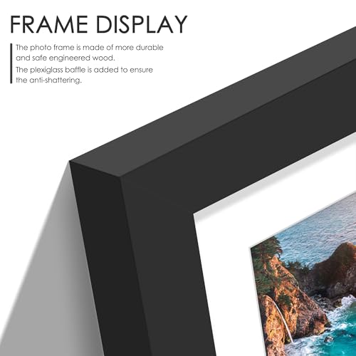 DUENPY 8x14 Collage Picture Frame, 4x6 Collage Picture Frame Displays Three 4x6 inch Photos, or 8x14 (Without Mat) for Ava...