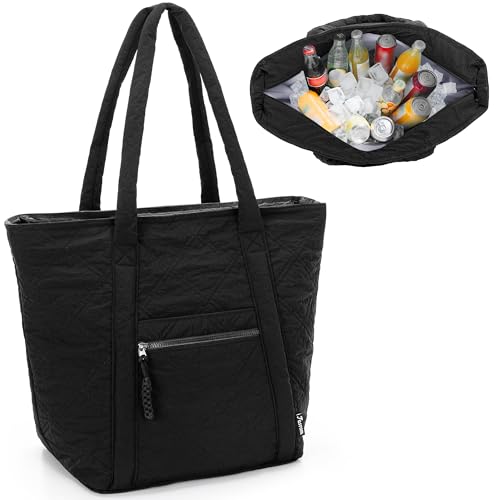 Fasrom Insulated Cooler Tote Bag Holds 30 Cans, Large Leakproof Grocery Bag with Zippered Top, Soft Sided Shopping Bag for...