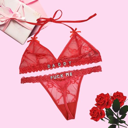 ToKuaigo Personalized Thongs with Name - Custom Thong with Name Bra Set, Personalized Gifts, Custom Funny Name Underwear