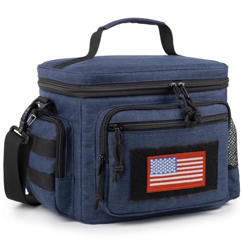 Lunch Box for Men, Tactical Lunch Bag MOLLE Webbing Leakproof Insulated Lunch Cooler Women Adult Meal with Adjustable Shou...