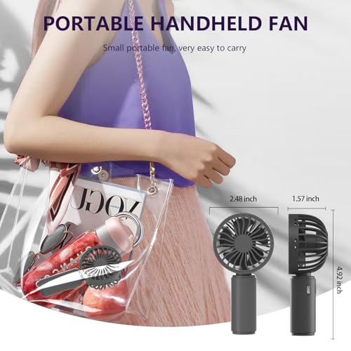 JODNO Mini Portable Handheld Fan 4-Pack, USB Rechargeable Battery Powered Small Personal Fan Desk Eyelash Fans with 3 Spee...