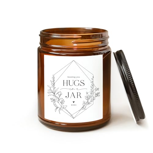 ThreeKin Warm Hugs Scented Candles for Home, Natural Soy Wax, Relaxing Aromatherapy Gifts, Essential Oils Scented, Long-La...