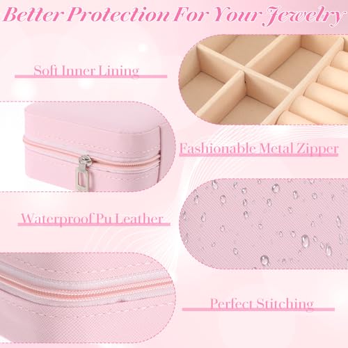 MAQUITA 12 Pack Travel Jewelry Case Bridesmaid Gifts Box, PU Leather Small Jewelrys Case Organizer Storage for Women Girls...
