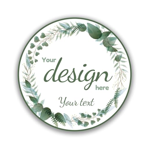 Personalized Sticker Labels with Floral Wreath Wedding Favors, Gift Labels,Thank You Stickers, Round Jars Label in 1.5", ...