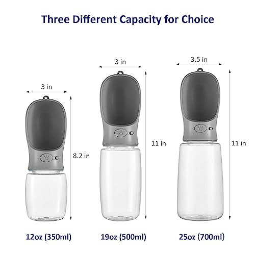 WePet Portable Dog Water Bottle with Food Container, 19 OZ + 6 OZ, Leak Proof Puppy Water Dispenser with Drinking Feeder f...