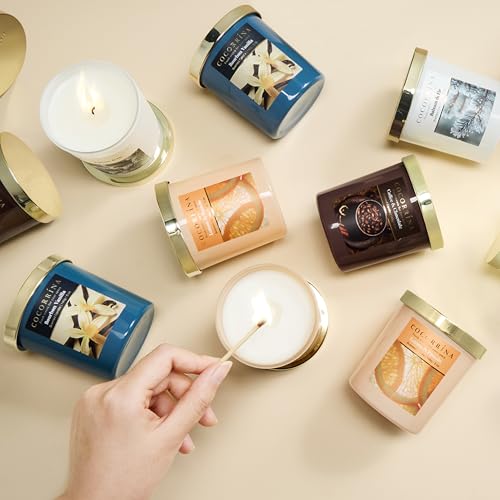 COCORRÍNA Fall Candles - Bourbon Vanilla 5 oz Soy Wax Scented Jar Candles for Home Scented, 31 Hours Burn Time, Aromathera...