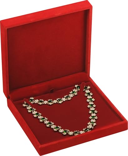LAODA Red Color Big Necklace Chain Jewelry Gift Box Soft Touch Premium Velvet Material Choker Necklace Storage Holder Box ...