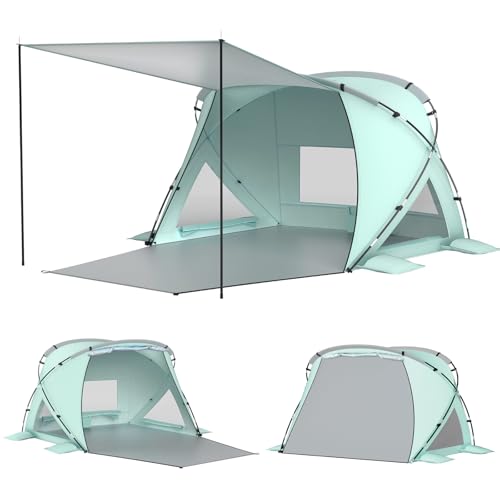 Elegear Beach Tent Sun Shelter with Canopy, CumbreX™ 4-6 Person Pop Up beach tent, Easy Setup UPF 50+ UV Protection Portab...