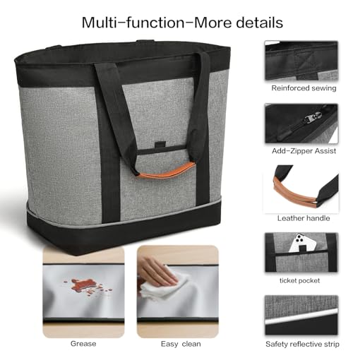 TIIOCTI Insulated Cooler Bag Reusable Grocery Tote Bags Transport Large Lunch Box for Women