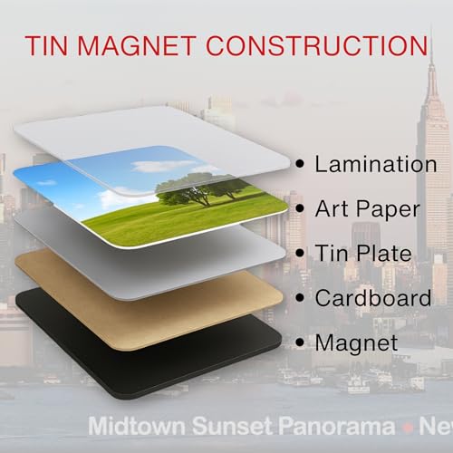 Midtown Manhattan Sunset NYC Magnet – Famous Skyscrapers Skyline Souvenir – 3.5x2.5” Metal Fridge Magnet – High-Resolution...