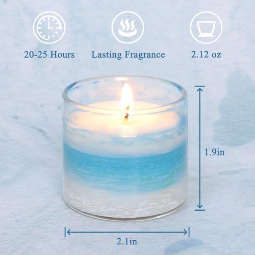 FLAVCHARM 6 Pack Candles for Home Scented Aromatherapy Candles Gift Set Clean Burning Non Toxic Long Lasting Ocean Theme V...