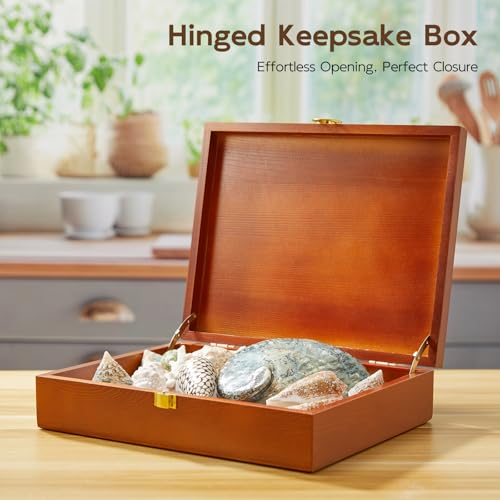 BWODYAY Wood Keepsake Box, Large Decorative Box, Memories Box with Lids, Wedding Keepsake Box, Jewelry Box, Prayer box, Wo...